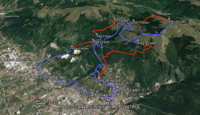 La mappa del tracciato di gara di Gualdo Tadino