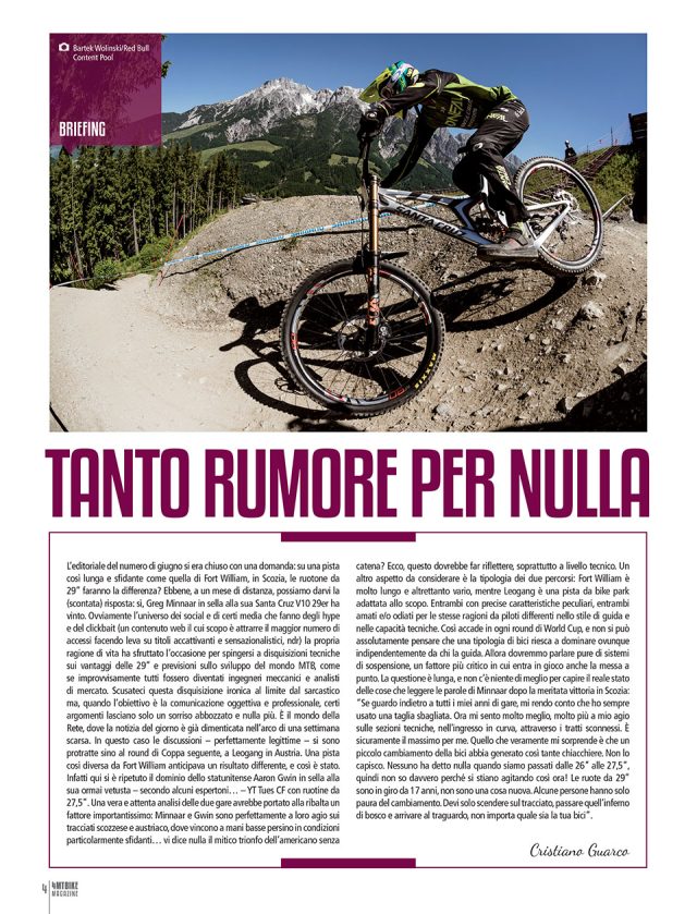 L'editoriale del numero di Luglio 2017 di 4Mtbike