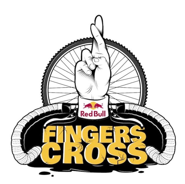 Il logo della gara gravel Finger Cross, supportata da Red Bull