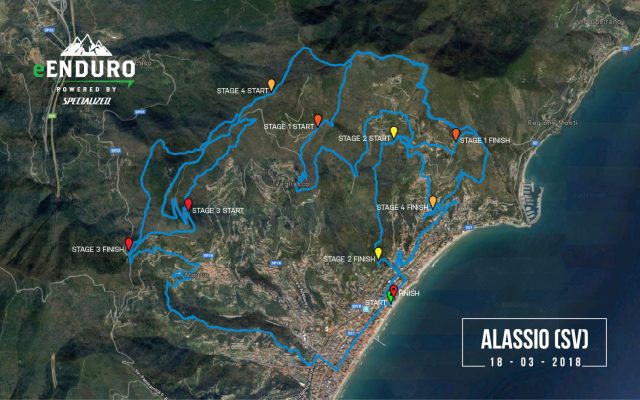 La mappa della gara di Alassio che aprirà la stagione 2018 di e-Enduro