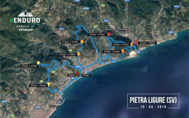 La mappa del percorso gara di Pietra Ligure