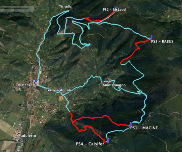 Mappa satellitare del percorso gara della Coppa Italia Enduro MTB 2018