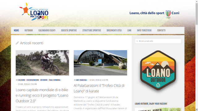 La home page di Loano per lo Sport