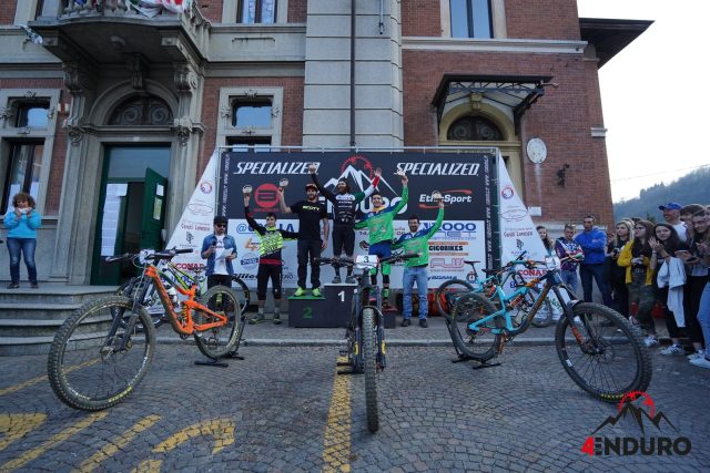 Il podio maschile: 1° Alex Lupato, 2° Nicola Casadei, 3° Simone Martinelli, 4° Simone Pelissero, 5° Davide Sottocornola