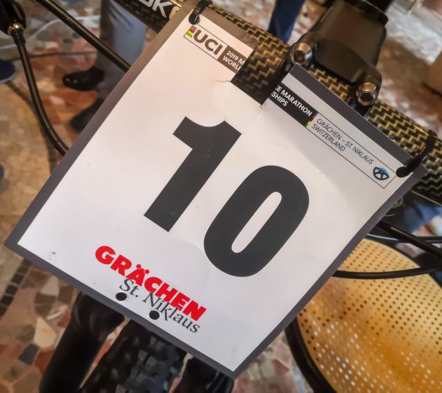 La tabella di gara della bici Giant usata da Leo Paez ai Mondiali Marathon MTB 2019