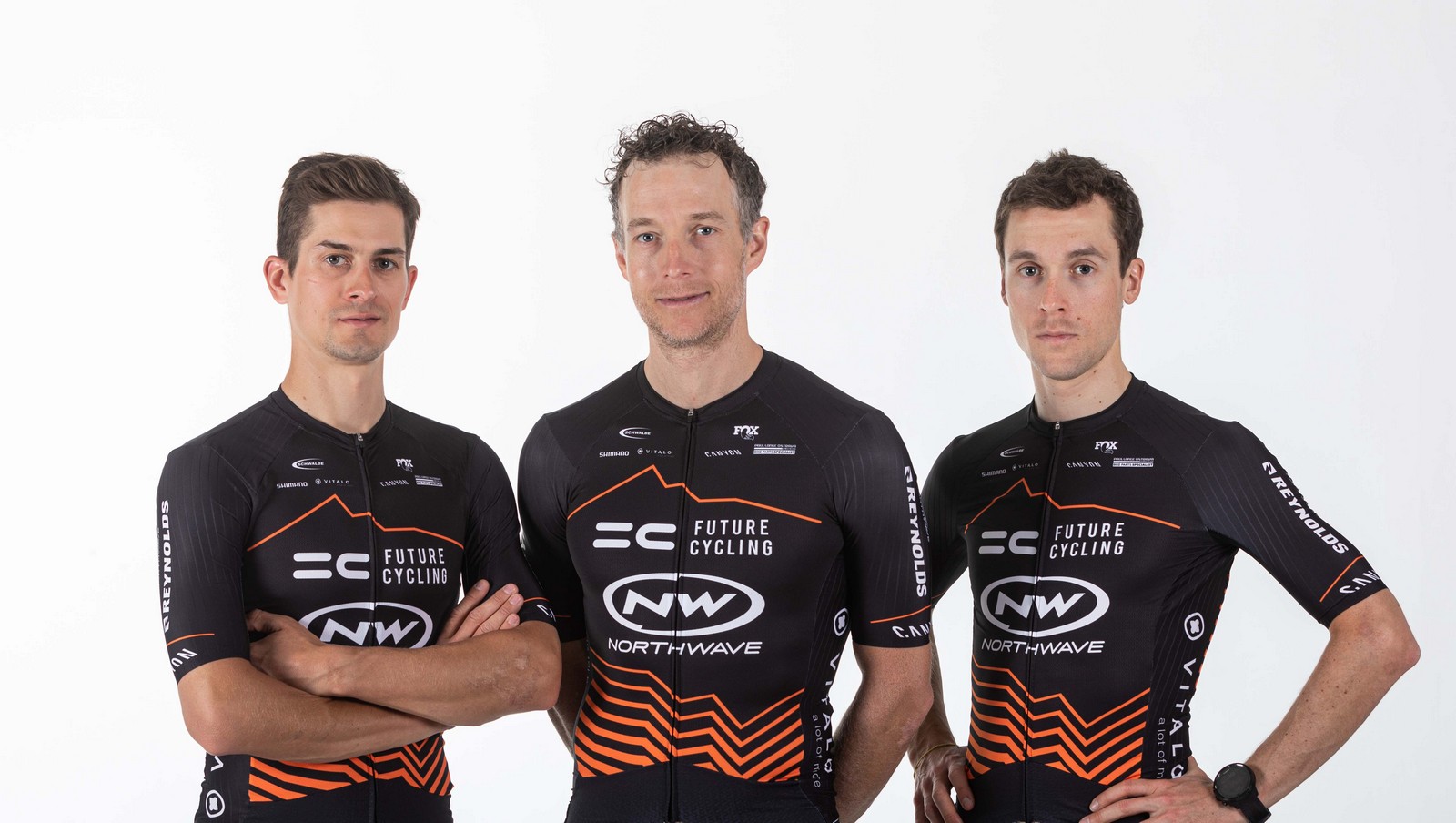 I membri del team Future Cycling - Northwave: Hynek, Stosek e Buksa