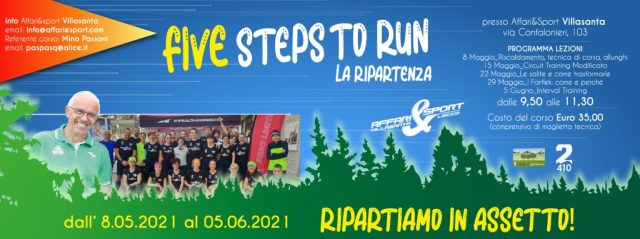 Mino Passoni riparte da Affari&Sport con 5 Five Steps To Run