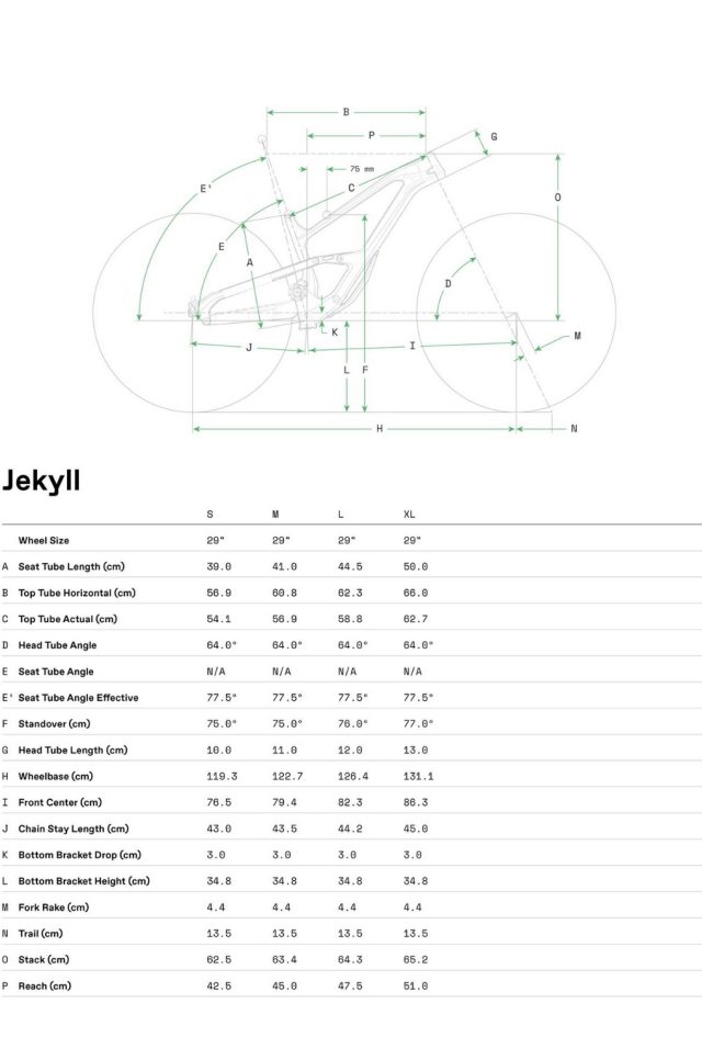 Cannondale Jekyll MY22 - geometria