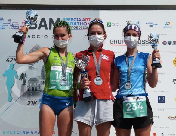 Il podio femminile della BAM Brescia Art Marathon 2021