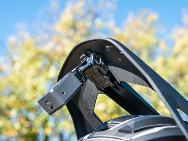 Fox Proframe RS casco MTB integrale leggero in test - supporto GoPro