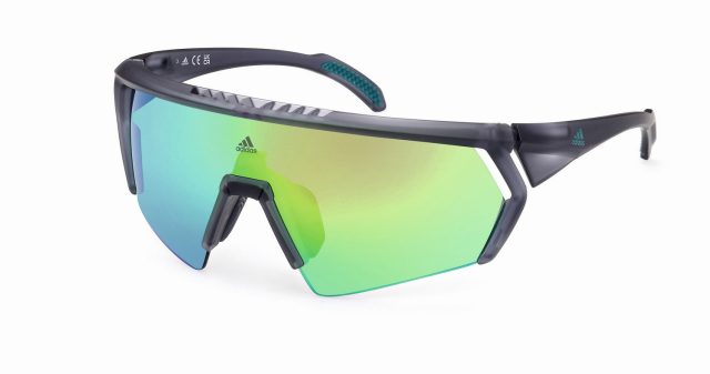 adidas sport eyewear SP0063 - Grigio/Altro con lente Verde