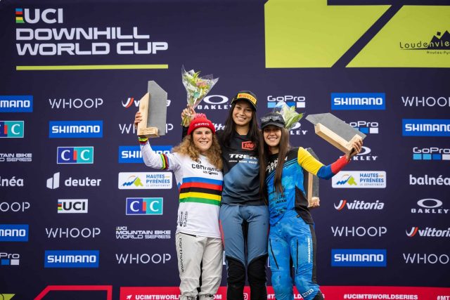 DH World Cup Loudenvielle report - podio Junior Women