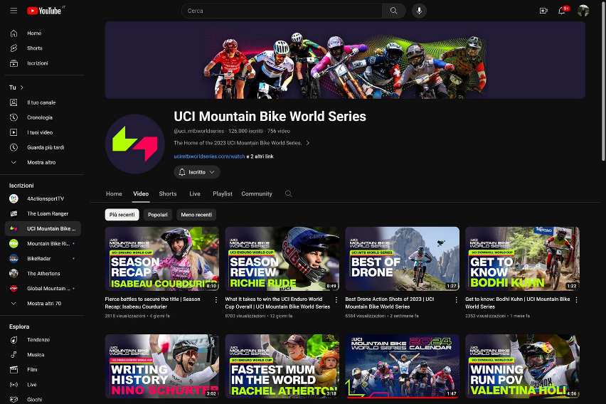 UCI Mountain Bike World Series - Youtube Channel
