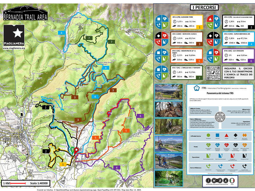 Bernadia Trail Area - mappa sentieri