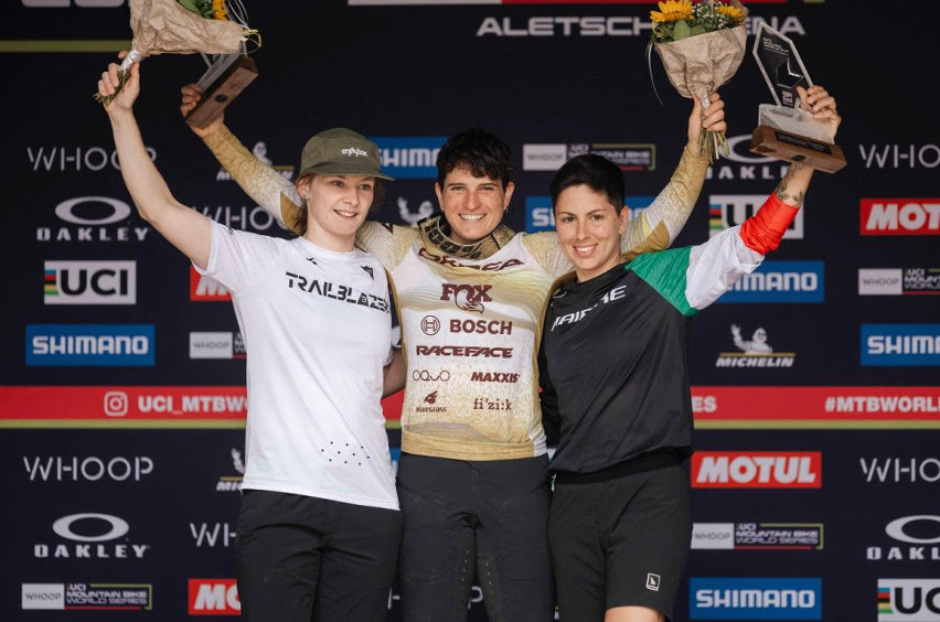 enduro world cup Aletsch arena - podio E-EDR Elite Women