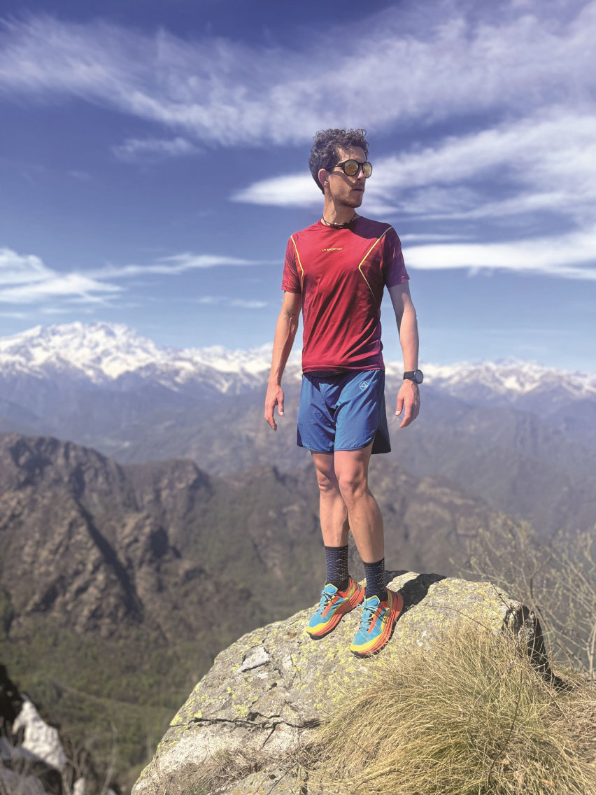 Paolo Dellavesa durante un recente test di una scarpa da trail running