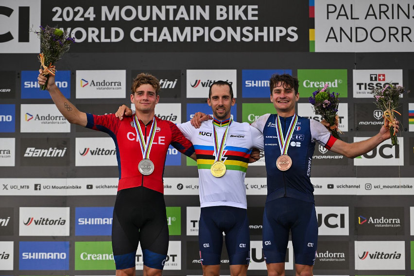 campionati mondiali mtb 2024 - podio E-XC Men