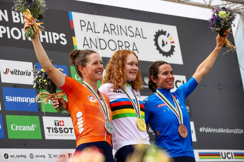 campionati mondiali mtb 2024 - podio xco elite women