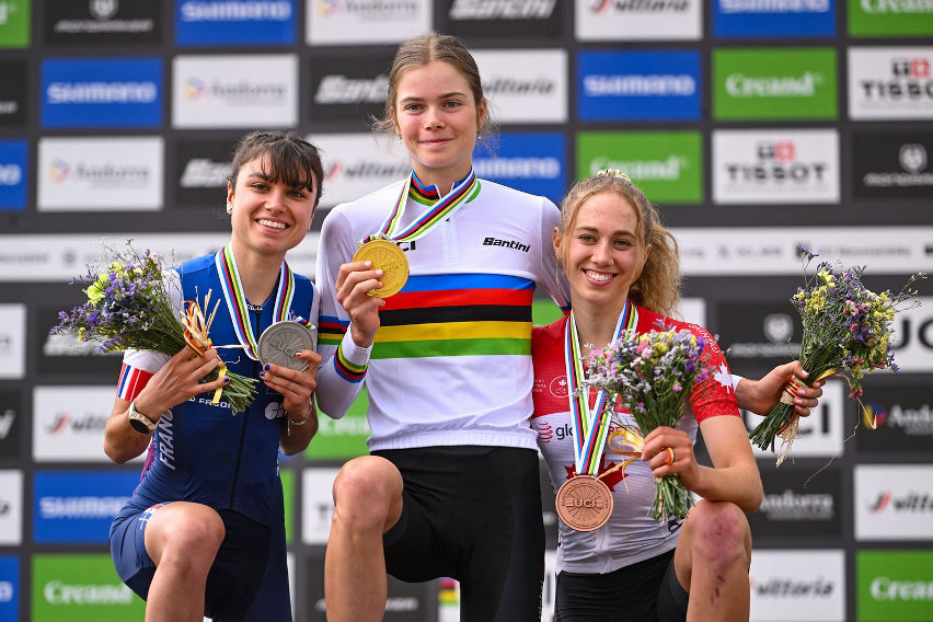 campionati mondiali mtb 2024 - podio xco u23 women