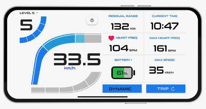 app polini e-bike - screen