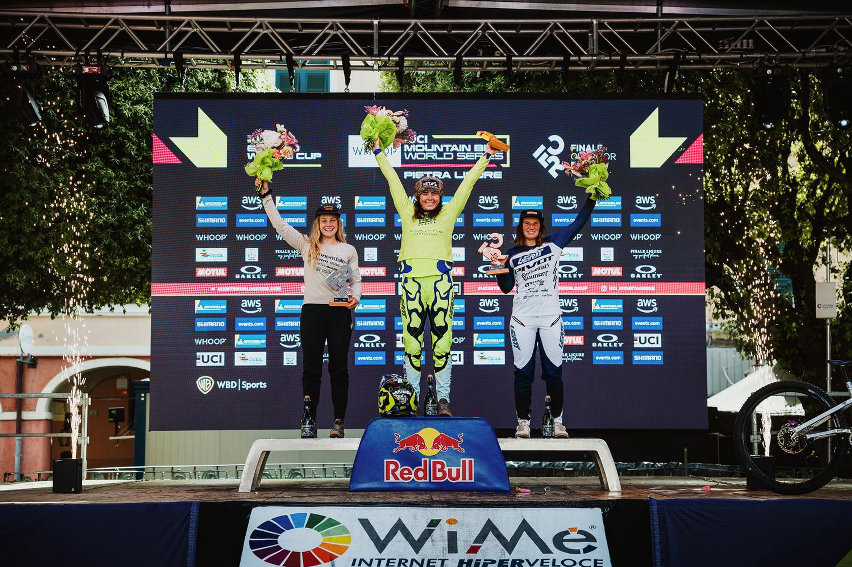 enduro world cup 2025 pietra ligure - podio elite women