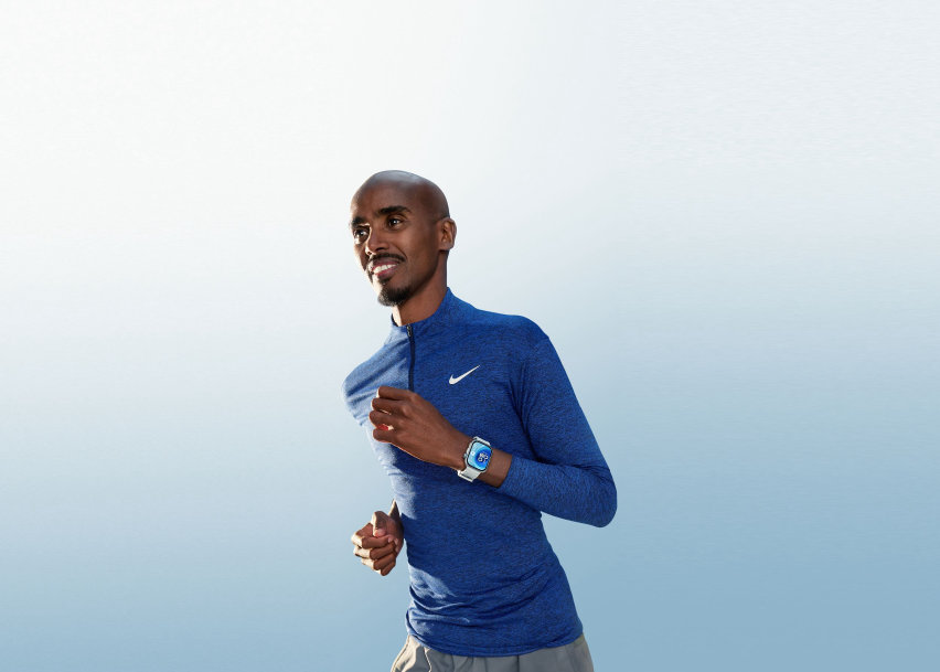 Sir Mo Farah, perfetto testimonial delle funzionalità smartphone del nuovo Fit 4, utilizzato dal grande campione come "compagno di vita" al proprio polso 24h.