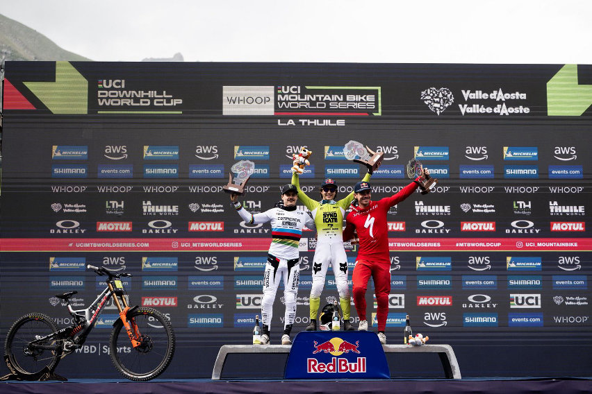 world cup dh la thuile 2025 - podio elite women