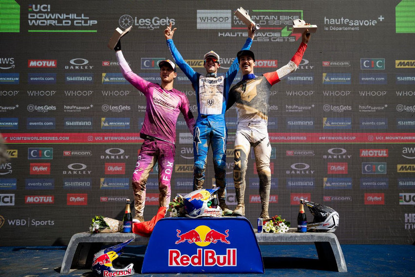 coppa del mondo dh les gets 2025 - podio elite men