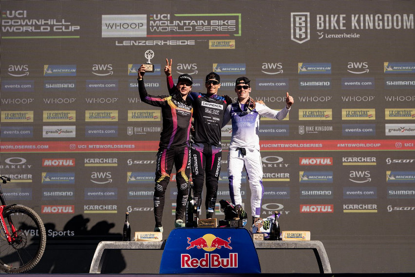 world cup dh 2025 lenzerheide podio elite men