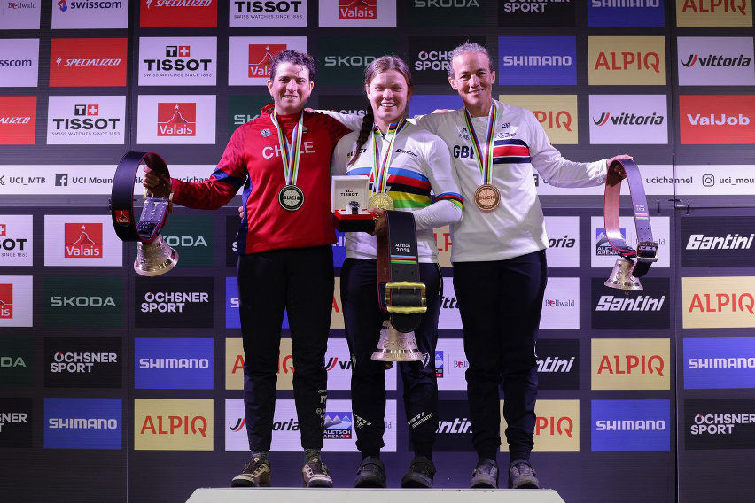 mondiali enduro 2025 vallese - podio e-enduro elite women