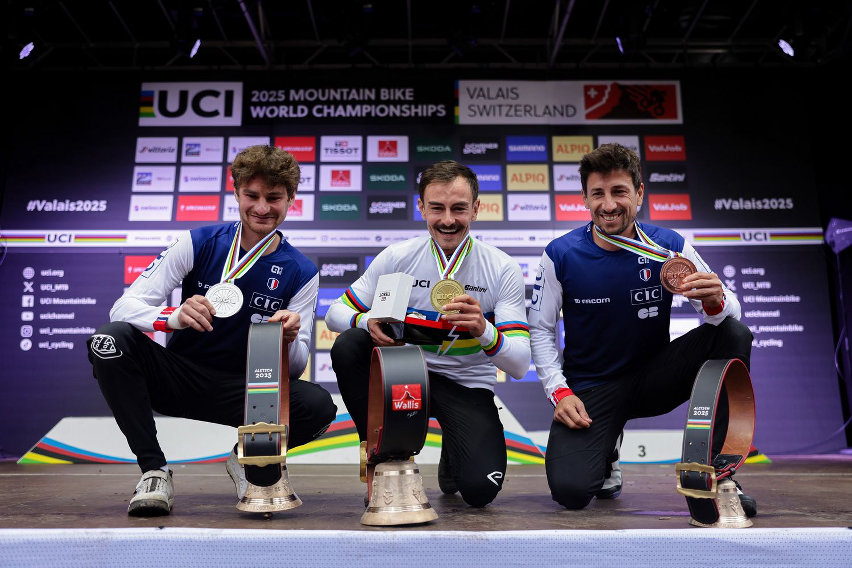 mondiali enduro 2025 vallese - podio e-enduro elite men