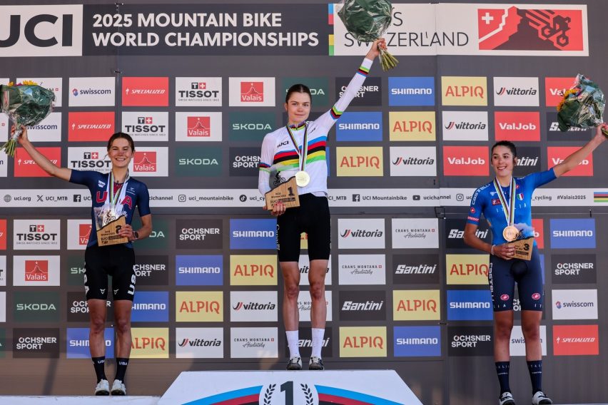 mondiali mtb 2025 - xco u23 women - podio