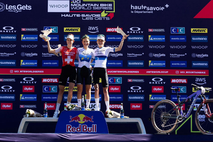 coppa del mondo xco les gets 2025 - podio women elite