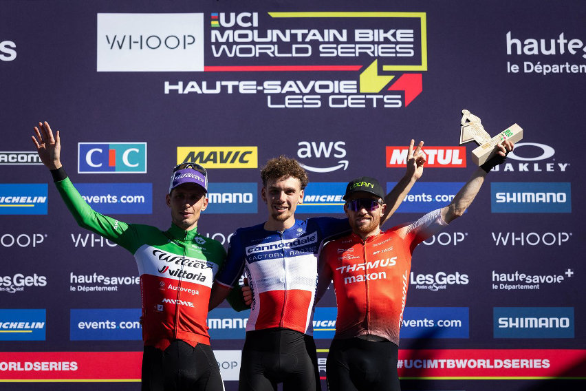 coppa del mondo xco les gets 2025 - podio men elite