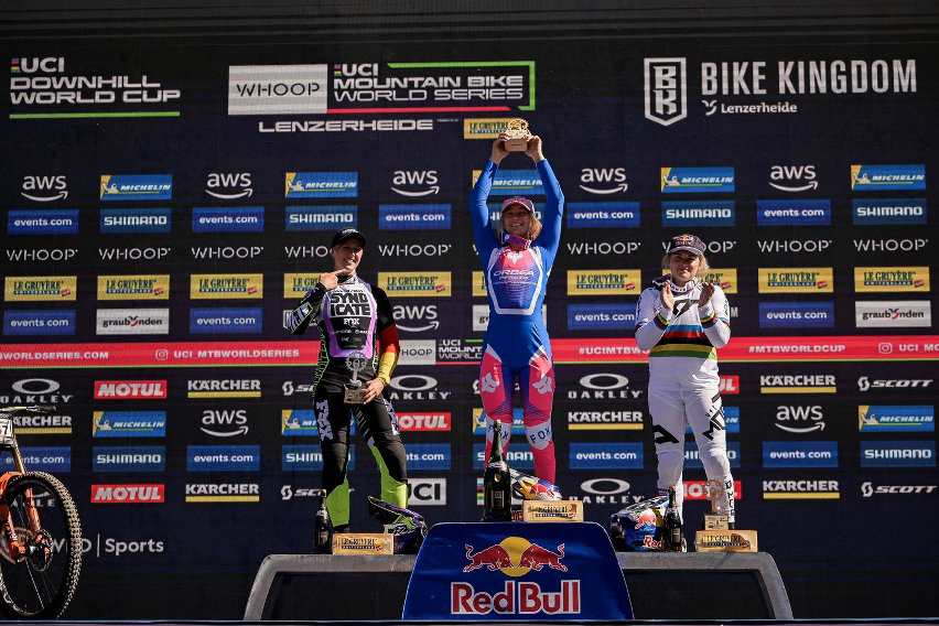 world cup dh 2025 lenzerheide podio elite women
