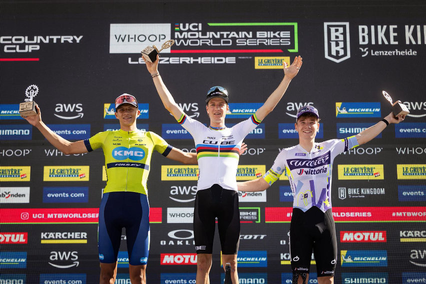 world cup xco 2025 lenzerheide - podio u23 men