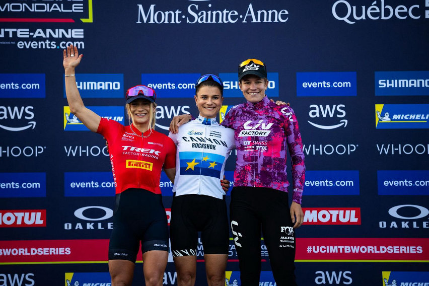 world cup xcc mont-sainte anne 2025 - podio elite women