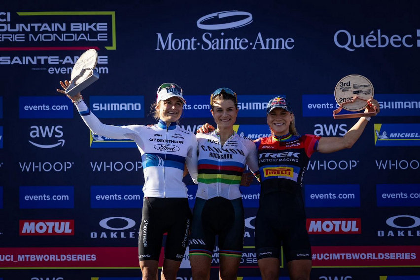 world cup xco mont-sainte anne 2025 - podio elite women