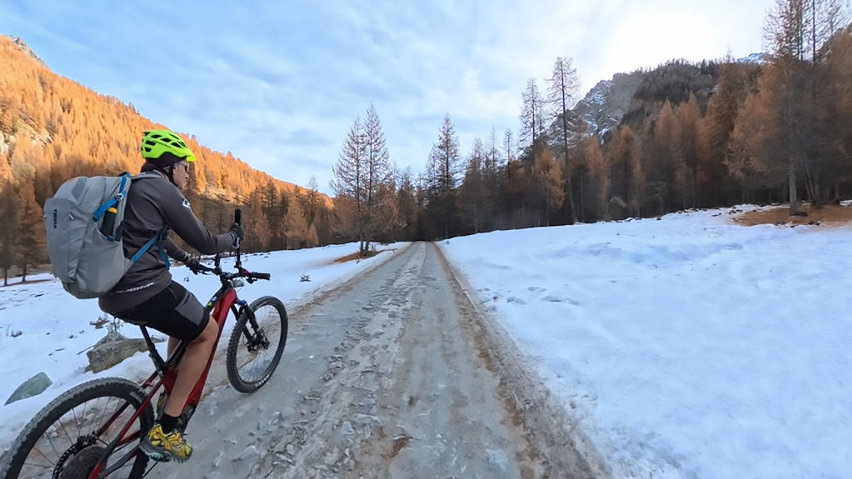 Valle Argentera e‑bike - neve