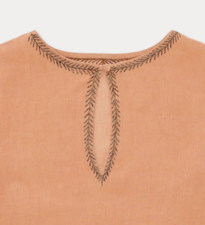 Georgie Blusa In Lino Ricamata