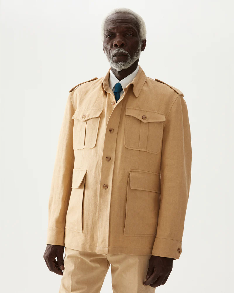 Owen Giacca Sahariana In Lino