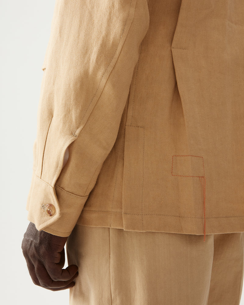 Owen Giacca Sahariana In Lino