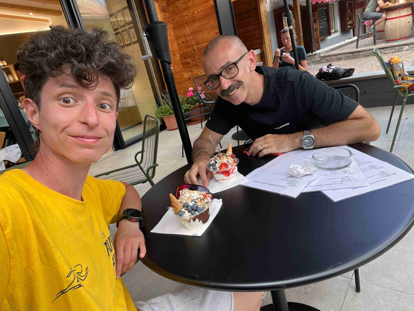 Dolomyths Run - Sara e Gianfranco il giorno prima della gara di Sara in un momento di relax
