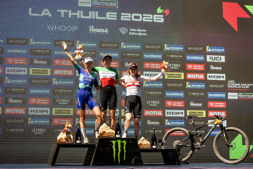 La Thuile MTB World Cup - XCO - podio Elite Women