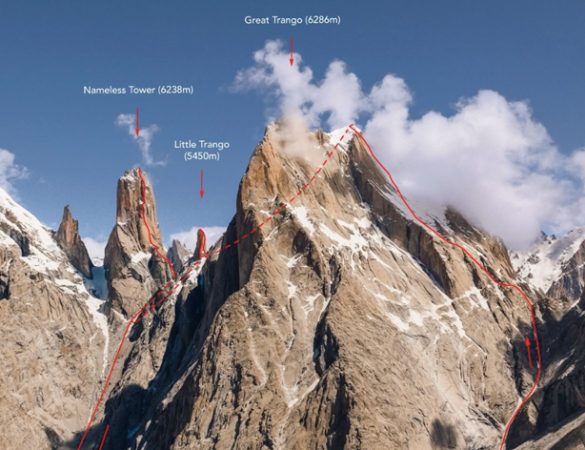Tre Torri, nove giorni, un’unica linea: Ragazzo e Loreggian firmano il primo Trango Link-up