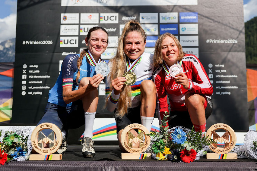 mondiali mtb marathon 2026 elite - partenza podio elite women