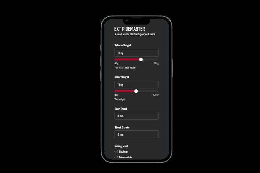 EXT Aria V2 - ammortizzatore ad aria Enduro/Gravity - app ridemaster 01
