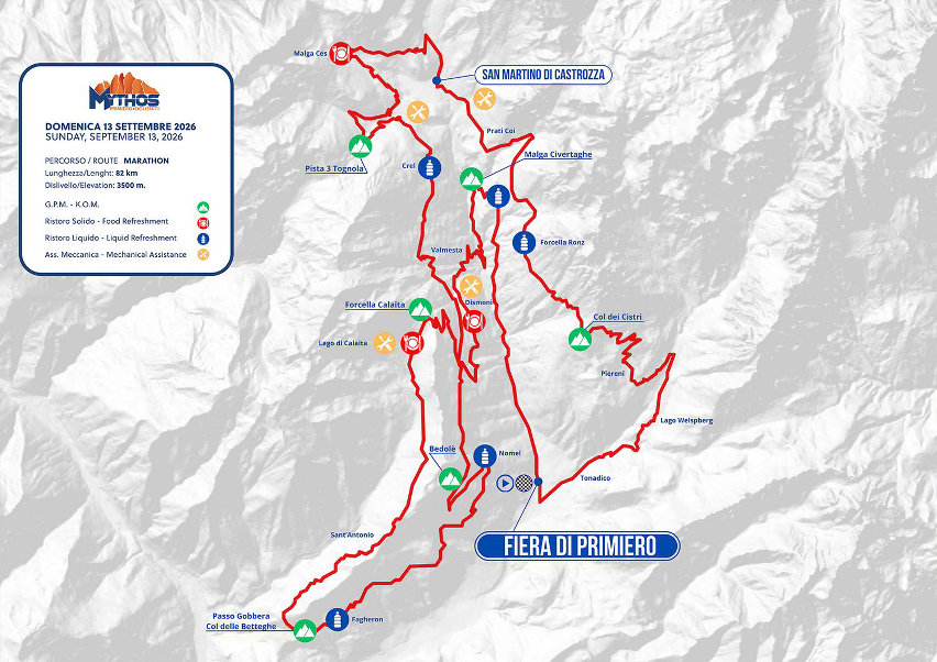 Mondiali MTB Marathon 2026 della Valle di Primiero - percorso marathon