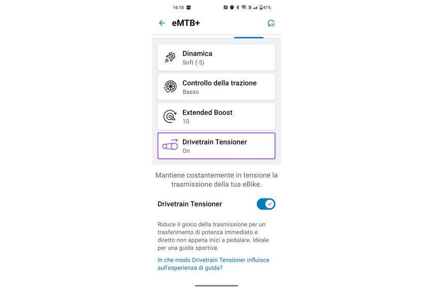 Bosch Flow App 1.38 - drivetrain tensioner - screenshot